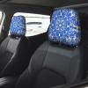 2 Pack Blue Folk Art Pattern Print Universal Car Headrest Cover Elastic, Cute Stylish Car Seat Head Rest Cover Protector, Interior Front & Rear Seat Headrest Pads Decor For Womens Car Suv Auto view 2