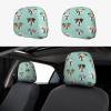 2 Pack Funny English Bulldog Print Universal Car Headrest Cover Elastic, Cute Stylish Car Seat Head Rest Cover Protector, Interior Front & Rear Seat Headrest Pads Decor For Womens Car Suv Auto view 1