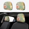 2 Pack Floral Flowers Daisies Print Universal Car Headrest Cover Elastic, Cute Stylish Car Seat Head Rest Cover Protector, Interior Front & Rear Seat Headrest Pads Decor For Womens Car Suv Auto view 1