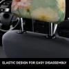 2 Pack Floral Flowers Daisies Print Universal Car Headrest Cover Elastic, Cute Stylish Car Seat Head Rest Cover Protector, Interior Front & Rear Seat Headrest Pads Decor For Womens Car Suv Auto view 4