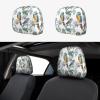 hgnblsip 2 Pack Parrots On Branches Print Universal Car Headrest Cover Elastic, Cute Stylish Car Seat Head Rest Cover Protector, Interior Front & Rear Seat Headrest Pads Decor for Womens Car SUV Auto view 1