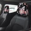 hgnblsip 2 Pack Pink Flower Print Universal Car Headrest Cover Elastic, Cute Stylish Car Seat Head Rest Cover Protector, Interior Front & Rear Seat Headrest Pads Decor for Womens Car SUV Auto view 2