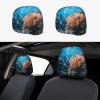 hgnblsip 2 Pack Coral Reef Print Universal Car Headrest Cover Elastic, Cute Stylish Car Seat Head Rest Cover Protector, Interior Front & Rear Seat Headrest Pads Decor for Womens Car SUV Auto view 1