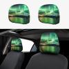 hgnblsip 2 Pack Northern Lights Print Universal Car Headrest Cover Elastic, Cute Stylish Car Seat Head Rest Cover Protector, Interior Front & Rear Seat Headrest Pads Decor for Womens Car SUV Auto view 1