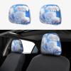 hgnblsip 2 Pack Blue White Flower Print Universal Car Headrest Cover Elastic, Cute Stylish Car Seat Head Rest Cover Protector, Interior Front & Rear Seat Headrest Pads Decor for Womens Car SUV Auto view 1