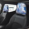hgnblsip 2 Pack Blue White Flower Print Universal Car Headrest Cover Elastic, Cute Stylish Car Seat Head Rest Cover Protector, Interior Front & Rear Seat Headrest Pads Decor for Womens Car SUV Auto view 2