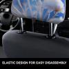 hgnblsip 2 Pack Blue White Flower Print Universal Car Headrest Cover Elastic, Cute Stylish Car Seat Head Rest Cover Protector, Interior Front & Rear Seat Headrest Pads Decor for Womens Car SUV Auto view 4
