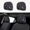 2 Pack Purple Black Goth Spooky Print Universal Car Headrest Cover Elastic, Cute Stylish Car Seat Head Rest Cover Protector, Interior Front & Rear Seat Headrest Pads Decor For Womens Car Suv Auto view 1
