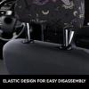 2 Pack Purple Black Goth Spooky Print Universal Car Headrest Cover Elastic, Cute Stylish Car Seat Head Rest Cover Protector, Interior Front & Rear Seat Headrest Pads Decor For Womens Car Suv Auto view 4