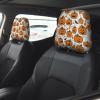 2 Pack Halloween Pumpkin Patterns Print Universal Car Headrest Cover Elastic, Cute Stylish Car Seat Head Rest Cover Protector, Interior Front & Rear Seat Headrest Pads Decor For Womens Car Suv Auto view 2