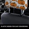 2 Pack Halloween Pumpkin Patterns Print Universal Car Headrest Cover Elastic, Cute Stylish Car Seat Head Rest Cover Protector, Interior Front & Rear Seat Headrest Pads Decor For Womens Car Suv Auto view 4