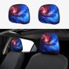 hgnblsip 2 Pack Red Blue Galaxy Print Universal Car Headrest Cover Elastic, Cute Stylish Car Seat Head Rest Cover Protector, Interior Front & Rear Seat Headrest Pads Decor for Womens Car SUV Auto view 1