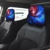 hgnblsip 2 Pack Red Blue Galaxy Print Universal Car Headrest Cover Elastic, Cute Stylish Car Seat Head Rest Cover Protector, Interior Front & Rear Seat Headrest Pads Decor for Womens Car SUV Auto view 2