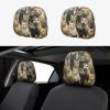hgnblsip 2 Pack Cat Print Universal Car Headrest Cover Elastic, Cute Stylish Car Seat Head Rest Cover Protector, Interior Front & Rear Seat Headrest Pads Decor for Womens Car SUV Auto view 1