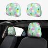 2 Pack Pink Flamingo Pineapples Print Universal Car Headrest Cover Elastic, Cute Stylish Car Seat Head Rest Cover Protector, Interior Front & Rear Seat Headrest Pads Decor For Womens Car Suv Auto view 1