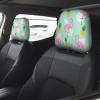 2 Pack Pink Flamingo Pineapples Print Universal Car Headrest Cover Elastic, Cute Stylish Car Seat Head Rest Cover Protector, Interior Front & Rear Seat Headrest Pads Decor For Womens Car Suv Auto view 2