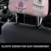 2 Pack Cartoon Llama Alpaca Print Universal Car Headrest Cover Elastic, Cute Stylish Car Seat Head Rest Cover Protector, Interior Front & Rear Seat Headrest Pads Decor For Womens Car Suv Auto view 4