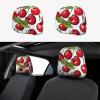 2 Pack Lovely Sweet Red Cherry 3 Print Universal Car Headrest Cover Elastic, Cute Stylish Car Seat Head Rest Cover Protector, Interior Front & Rear Seat Headrest Pads Decor For Womens Car Suv Auto view 1