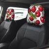 2 Pack Lovely Sweet Red Cherry 3 Print Universal Car Headrest Cover Elastic, Cute Stylish Car Seat Head Rest Cover Protector, Interior Front & Rear Seat Headrest Pads Decor For Womens Car Suv Auto view 2
