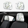 2 Pack White Natural Greenery Twig Print Universal Car Headrest Cover Elastic, Cute Stylish Car Seat Head Rest Cover Protector, Interior Front & Rear Seat Headrest Pads Decor For Womens Car Suv Auto view 1