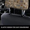 2 Pack Cute Dog Bone Bowl Woof Paw Print Universal Car Headrest Cover Elastic, Cute Stylish Car Seat Head Rest Cover Protector, Interior Front & Rear Seat Headrest Pads Decor For Womens Car Suv Auto view 4