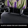 hgnblsip 2 Pack Lavender Stamp Print Universal Car Headrest Cover Elastic, Cute Stylish Car Seat Head Rest Cover Protector, Interior Front & Rear Seat Headrest Pads Decor for Womens Car SUV Auto view 4