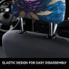 hgnblsip 2 Pack Purple Butterfly Print Universal Car Headrest Cover Elastic, Cute Stylish Car Seat Head Rest Cover Protector, Interior Front & Rear Seat Headrest Pads Decor for Womens Car SUV Auto view 4