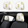 2 Pack Gold Pineapple Background Print Universal Car Headrest Cover Elastic, Cute Stylish Car Seat Head Rest Cover Protector, Interior Front & Rear Seat Headrest Pads Decor For Womens Car Suv Auto view 1