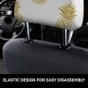 2 Pack Gold Pineapple Background Print Universal Car Headrest Cover Elastic, Cute Stylish Car Seat Head Rest Cover Protector, Interior Front & Rear Seat Headrest Pads Decor For Womens Car Suv Auto view 4