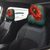 hgnblsip 2 Pack Poppy Flower Print Universal Car Headrest Cover Elastic, Cute Stylish Car Seat Head Rest Cover Protector, Interior Front & Rear Seat Headrest Pads Decor for Womens Car SUV Auto view 2