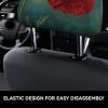 hgnblsip 2 Pack Poppy Flower Print Universal Car Headrest Cover Elastic, Cute Stylish Car Seat Head Rest Cover Protector, Interior Front & Rear Seat Headrest Pads Decor for Womens Car SUV Auto view 4