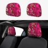 hgnblsip 2 Pack Budding Roses Print Universal Car Headrest Cover Elastic, Cute Stylish Car Seat Head Rest Cover Protector, Interior Front & Rear Seat Headrest Pads Decor for Womens Car SUV Auto view 1