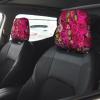 hgnblsip 2 Pack Budding Roses Print Universal Car Headrest Cover Elastic, Cute Stylish Car Seat Head Rest Cover Protector, Interior Front & Rear Seat Headrest Pads Decor for Womens Car SUV Auto view 2