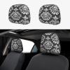 hgnblsip 2 Pack Damask Pattern Print Universal Car Headrest Cover Elastic, Cute Stylish Car Seat Head Rest Cover Protector, Interior Front & Rear Seat Headrest Pads Decor for Womens Car SUV Auto view 1