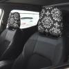 hgnblsip 2 Pack Damask Pattern Print Universal Car Headrest Cover Elastic, Cute Stylish Car Seat Head Rest Cover Protector, Interior Front & Rear Seat Headrest Pads Decor for Womens Car SUV Auto view 2