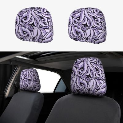 2 Pack The Sea Witch Inspired Print Universal Car Headrest Cover Elastic, Cute Stylish Car Seat Head Rest Cover Protector, Interior Front & Rear Seat Headrest Pads Decor For Womens Car Suv Auto