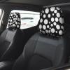 2 Pack Black And White Polka Dot Print Universal Car Headrest Cover Elastic, Cute Stylish Car Seat Head Rest Cover Protector, Interior Front & Rear Seat Headrest Pads Decor For Womens Car Suv Auto view 2