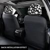 2 Pack Black And White Polka Dot Print Universal Car Headrest Cover Elastic, Cute Stylish Car Seat Head Rest Cover Protector, Interior Front & Rear Seat Headrest Pads Decor For Womens Car Suv Auto view 3