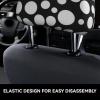 2 Pack Black And White Polka Dot Print Universal Car Headrest Cover Elastic, Cute Stylish Car Seat Head Rest Cover Protector, Interior Front & Rear Seat Headrest Pads Decor For Womens Car Suv Auto view 4