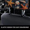 2 Pack Starfish And Seashell Pattern Print Universal Car Headrest Cover Elastic, Cute Stylish Car Seat Head Rest Cover Protector, Interior Front & Rear Seat Headrest Pads Decor For Womens Car Suv Auto view 4