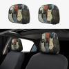 hgnblsip 2 Pack Cat Print Universal Car Headrest Cover Elastic, Cute Stylish Car Seat Head Rest Cover Protector, Interior Front & Rear Seat Headrest Pads Decor for Womens Car SUV Auto view 1