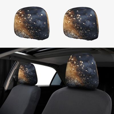 hgnblsip 2 Pack Sequin Pattern Print Universal Car Headrest Cover Elastic, Cute Stylish Car Seat Head Rest Cover Protector, Interior Front & Rear Seat Headrest Pads Decor for Womens Car SUV Auto