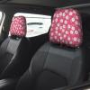 2 Pack Flowers Texture Pink Print Universal Car Headrest Cover Elastic, Cute Stylish Car Seat Head Rest Cover Protector, Interior Front & Rear Seat Headrest Pads Decor For Womens Car Suv Auto view 2