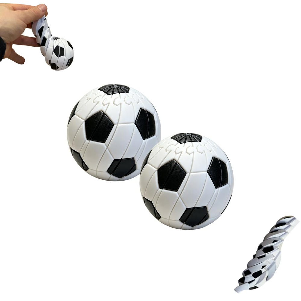 3D Printed Football Shaped Fidget Toy, Creative Twisty Soccer Design Spiral Toy, Portable Stress Relief Gadget for Home, Office, Travel, Unique Gift for Football Lovers (1)