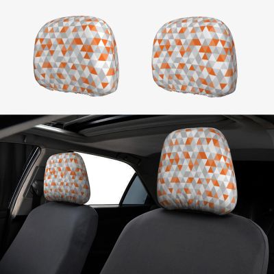 hgnblsip 2 Pack Triangles Patterns Print Universal Car Headrest Cover Elastic, Cute Stylish Car Seat Head Rest Cover Protector, Interior Front & Rear Seat Headrest Pads Decor for Womens Car SUV Auto