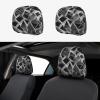 2 Pack Silver Geometric Figure Print Universal Car Headrest Cover Elastic, Cute Stylish Car Seat Head Rest Cover Protector, Interior Front & Rear Seat Headrest Pads Decor For Womens Car Suv Auto view 1