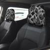 2 Pack Silver Geometric Figure Print Universal Car Headrest Cover Elastic, Cute Stylish Car Seat Head Rest Cover Protector, Interior Front & Rear Seat Headrest Pads Decor For Womens Car Suv Auto view 2
