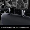 2 Pack Silver Geometric Figure Print Universal Car Headrest Cover Elastic, Cute Stylish Car Seat Head Rest Cover Protector, Interior Front & Rear Seat Headrest Pads Decor For Womens Car Suv Auto view 4