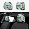 hgnblsip 2 Pack Poodles Dogs Print Universal Car Headrest Cover Elastic, Cute Stylish Car Seat Head Rest Cover Protector, Interior Front & Rear Seat Headrest Pads Decor for Womens Car SUV Auto view 1