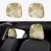 hgnblsip 2 Pack Gold Silk Christmas Print Universal Car Headrest Cover Elastic, Cute Stylish Car Seat Head Rest Cover Protector, Interior Front & Rear Seat Headrest Pads Decor for Womens Car SUV Auto view 1